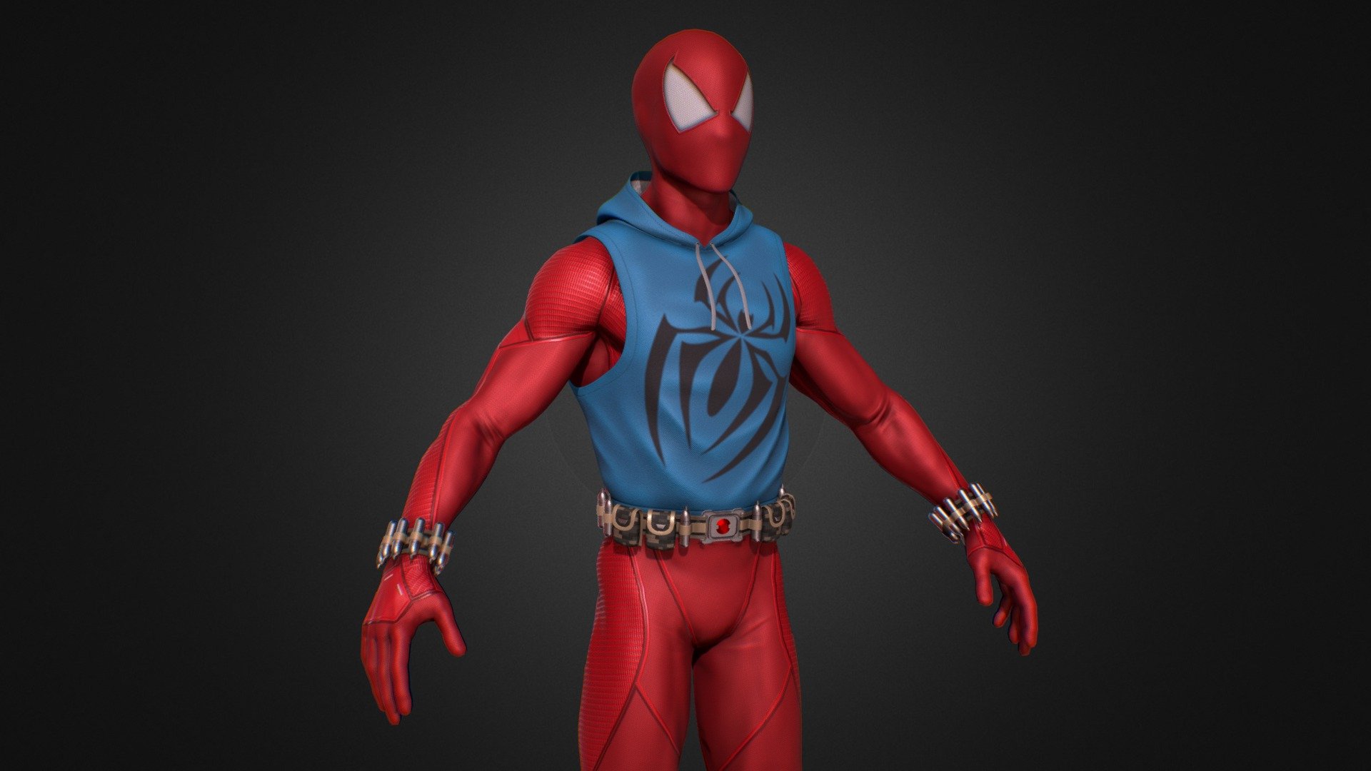 TO PURCHASE THIS MODEL GO TO THIS LINK - https://www.artstation.com/marketplace/p/56J5x/scarlet-spider-man-across-the-spider-verse?utm_source=artstation&amp;utm_medium=referral&amp;utm_campaign=homepage&amp;utm_term=marketplace

Spiderman comic books character published by Marvel Comics. 




Model was made on Maya, Zbrush,substance painter and Blender . 

This model inspired by Marvel Spiderman game scarlet spiderman suit

The model has a Scarlet Spiderman suit.

High quality texture work.

The model come with complete 4k textures and Blender, FBX And OBJ file formats 

The model has 4 materials 1 material is a glass material without any map and other materials contains 5 maps Basecolor, Roughness, Metalness, Normal and Ao

All textures and materials are included and mapped. (4k resoulutions)

No special plugin needed to open scene

