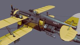 Dieselpunk Bi-Plane biplane, airplane, punk, diesel, aviation, aeroplane, cockpit, aircraft, dieselpunk, rotaryengine, fantasy