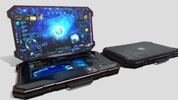 Futuristic Computer Laptop computer, gadget, future, laptop, prop, cyberpunk, electronics, pad, data, pbr, lowpoly, futuristic, screen