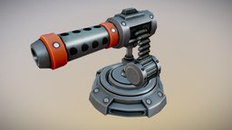 Stylized Machinegun Turret 01 tower, diffuse, turret, defense, td, machinegun, machine, towers, stylized-handpainted, handpainted, pbr, stylized, gun, lightbaked
