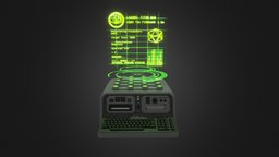 Retro Sci-Fi Holocomputer computer, tape, hologram, time, retro, cyber, hacker, cyberpunk, holo, travel, hack, disc, 80s, data, 1980s, john, 70s, terminal, holographic, disk, floppy, computing, ibm, hacking, 5100, diskette, retrofuturism, mainframe, ibm5100, titor, conspiracy, art, scifi, sci-fi, keyboard