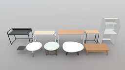 Table Pack | Blender-UE5-C4D-3DS-max | 13 pet, pack, fbx, substancepainter, blender, model