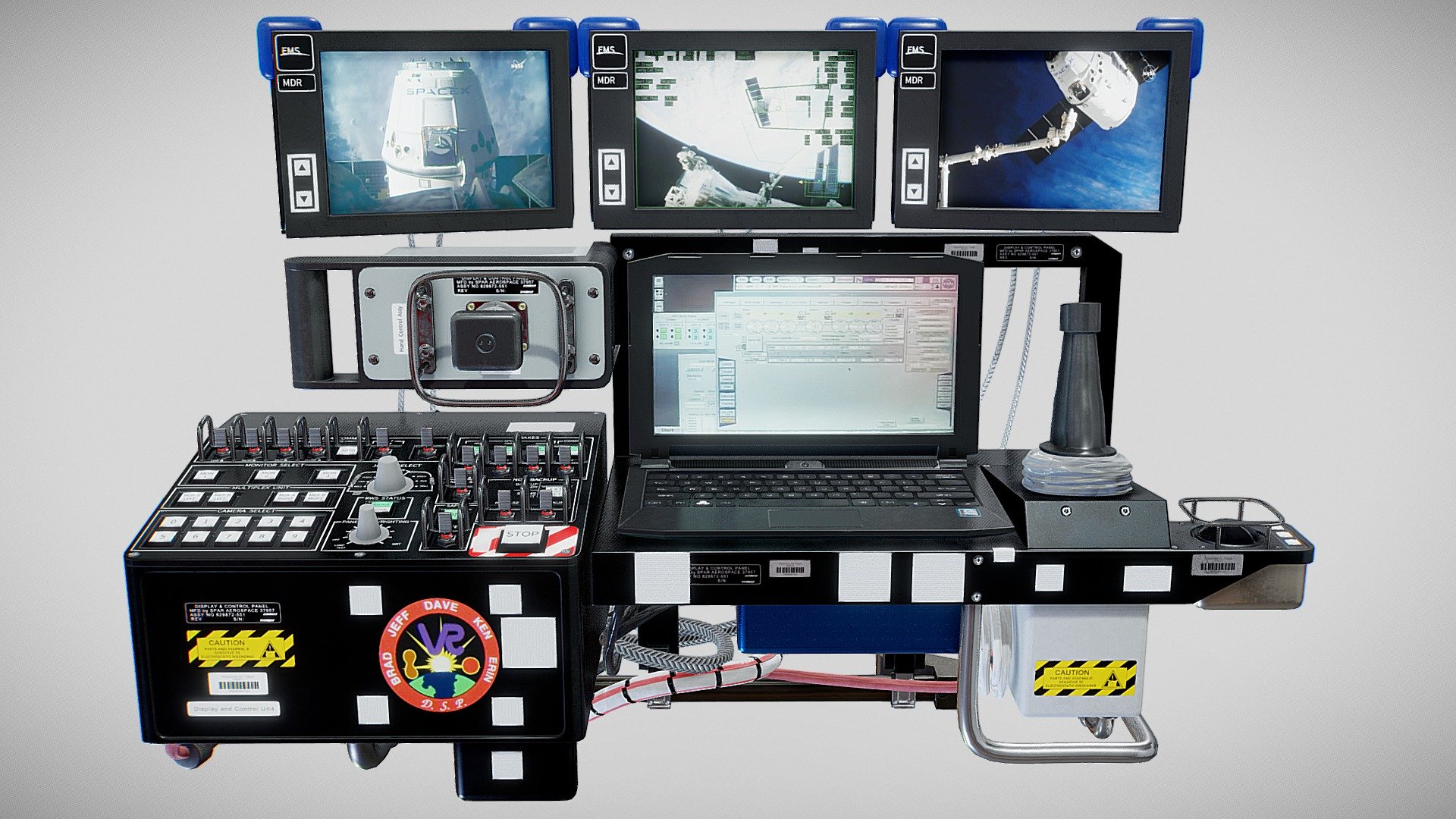 A unit that operates the Canadarm attached on the ISS.
The ISS has two RWS units, one each in the cupola and destiny module.

Artwork using this model→
https://www.artstation.com/artwork/ZGmVLw