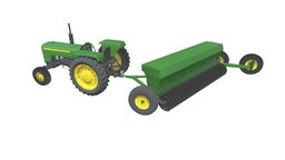 Tractor Disc Harrow plant, field, harvester, hay, seed, seeder, roller, tractor, farm, farming, combine, disk, agriculture, soil, crop, plow, cultivator, planting, harrow, sowing, tilling