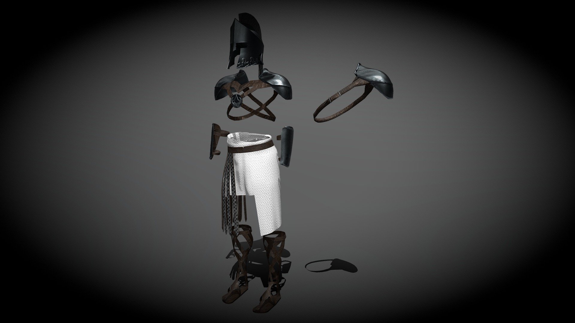 Spartan Armor. Created from the manuelbastionilab default male scale in Blender. Textured in Substance Painter.