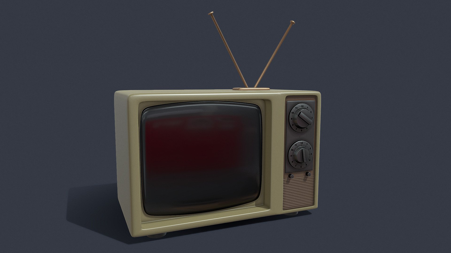 An old TV 3d model. Created with Blender.