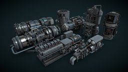Machinery devices pack Vol3 valve, pipe, turbine, pump, heater, machinery, motor, generator, boiler, equipment, hardware, engine, compressor, separator, industrial