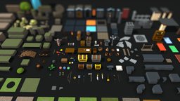 Modular Low-Poly Dungeon Props and Tileset Pack dungeon, medieval, tileset, cartoon, 3d, lowpoly, modular
