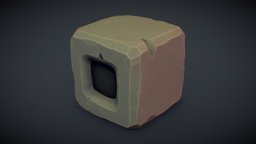 Cube World Stone Block 9 - PBR Series cube, world, toon, block, pbr, skull, stone, temple