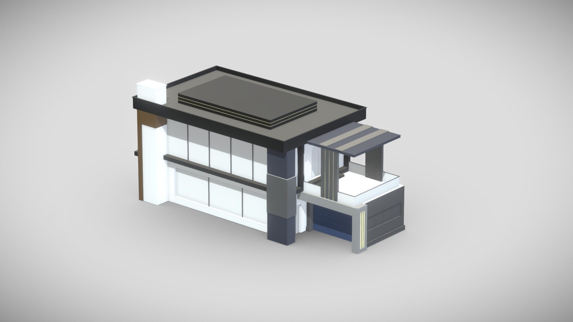 3D Low-poly modern house that you can use for your projects for video-games or website.