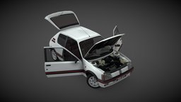 Peugeot 205 gti car game ready vehicule, cars, vintage, realtime, peugeot, collection, sportscar, realistic, gti, 205, lowpolymodel, weels, asset, game, blender, vehicle, lowpoly, blender3d, racing, car, animated, sport, race, rigged, peugeot-205, noai