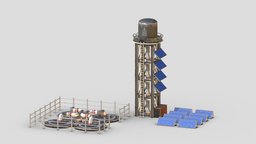 [ Alien Colony ] Water tower tower, electricity, water, scifi