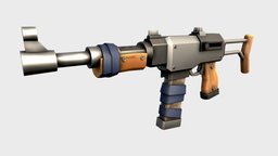 Stylized Rifle - LowPoly cartoon gun rifle, assault, b3d, fps, shooter, b, vr, overwatch, fortnite, substance, painter, weapon, cartoon, blender, pbr, lowpoly, blender3d, stylized, gun, concept