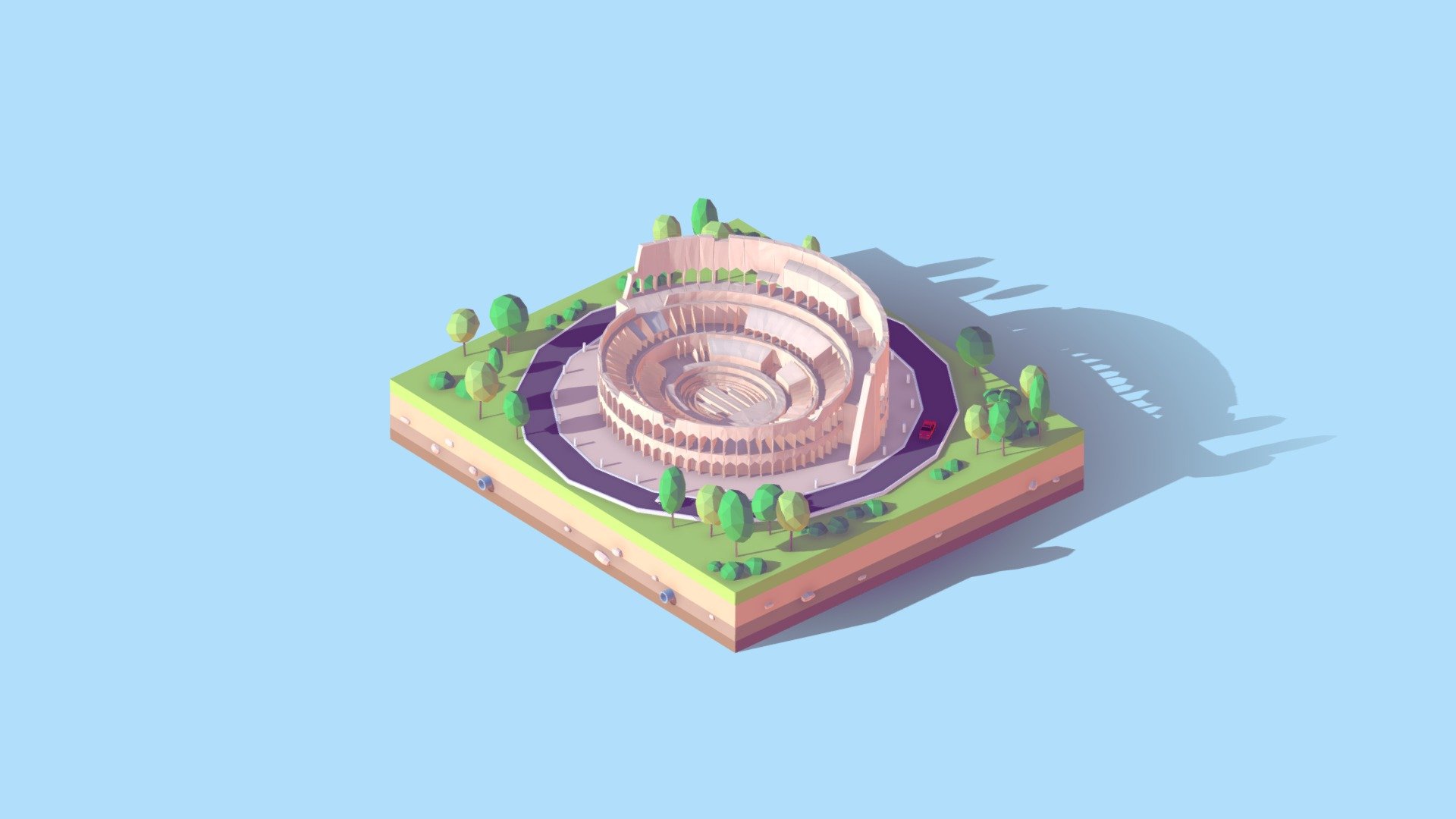 

Cartoon Lowpoly Rome Coloseum Landmark

Created on Cinema 4d R17 (Render Ready on native file)

21 336 Polygons

Procedural textured

Game Ready, AR Ready, VR Ready

Include Monument, trees, landscape.
