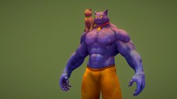 Stylized Buff Cat cat, animals, muscles, sculpting, buff, substancepainter, character, modeling, blender, stylized