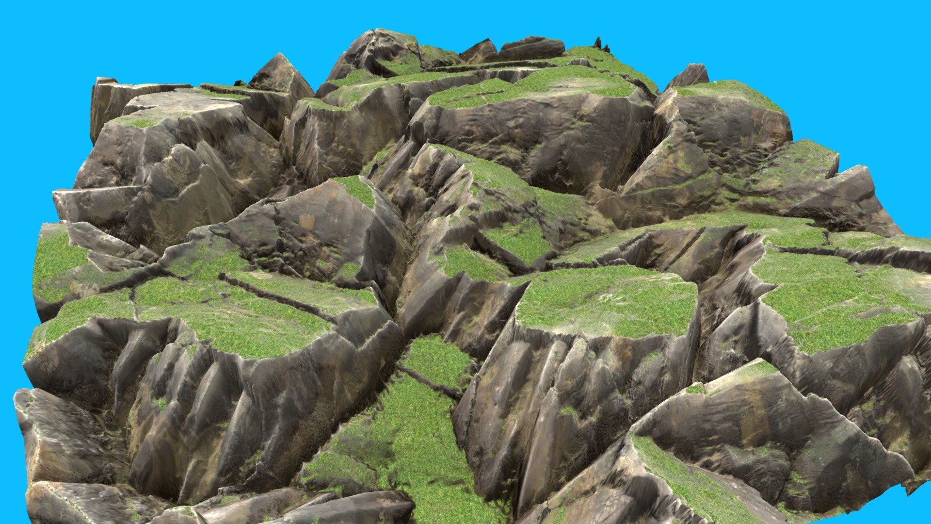 Detailed model of a cliff rocks with grassy patches.
The model look great from every angle and would suit any project. Enjoy.