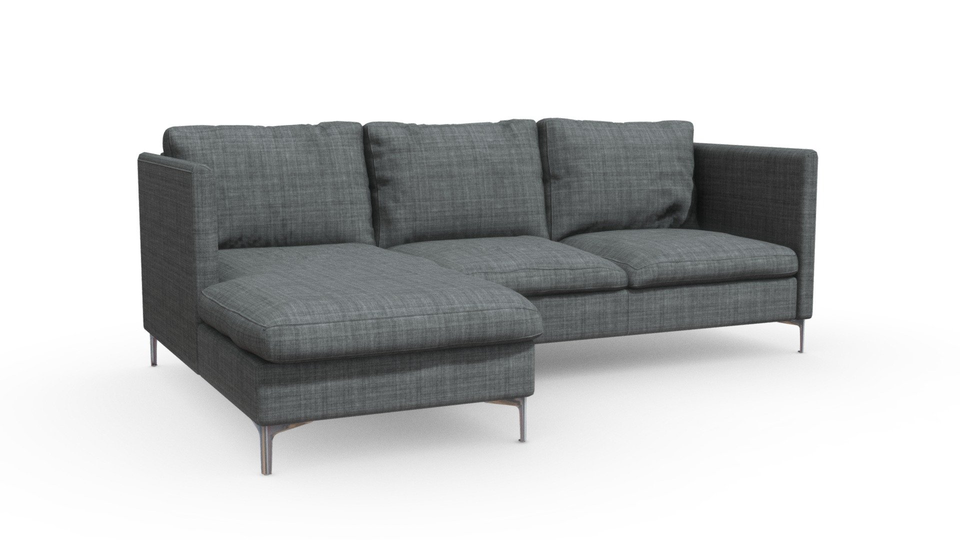 A simple couch anyone with a tight budget could afford. This cheaply made chair on steroids is cozily made of a fabric material that looks similar to a more expensive denim. Simulated cushions with sculpted wrinkles, dents, and butt impressions make the model look all the more realistic. Available in 4k, the PBR textures have been created in Substance Painter. If all that isn't enough for you, the model is perfectly to scale, you just hit import, and boom, it's there. No further scaling required.

