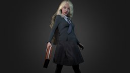 University Student 03 body, face, anatomy, , women, sss, skirt, , , woman, panties, girl, blender3d, female, rigged, noai