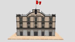 TEATRO TACNA 3D // Blender theatre, monument, theater, peru, teatro, municipal, tacna, blender, low, poly