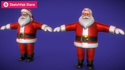 10$ - Santa Claus (NOT SKINNED) santa, saint, christmas, papa, noel, claus, unwrapped, purchase, substancepainter, substance, pbr