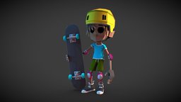 Skate Kid - Pocket Skate kid, skateboard, skate, skateboarding, trucks, fun, skating, skatepark, deck, skater, riders, freestyle, hobby, ollie, tricks, kickflip, sport, stackhat, kneepads, elbowpads, thrashin, noai