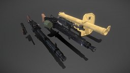 German WW2 Infantry Pack world, ww2, mauser, mp40, mg42, mg34, substancepainter, substance, low, poly, war