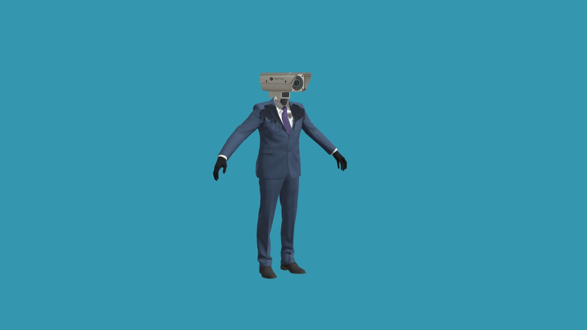 camera man from skibidi toilet meme you can rig it with mixamo and start using it and it's free
don't forget to follow :)
Download link 
Go to cgtrades and you will find the model