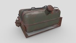 3D Model ZIL-157_Fuel tank_Rusty_Green. 3d-model-zil-157-fuel-tank, 3d-model-fuel-tank, 3d-model-zil-157