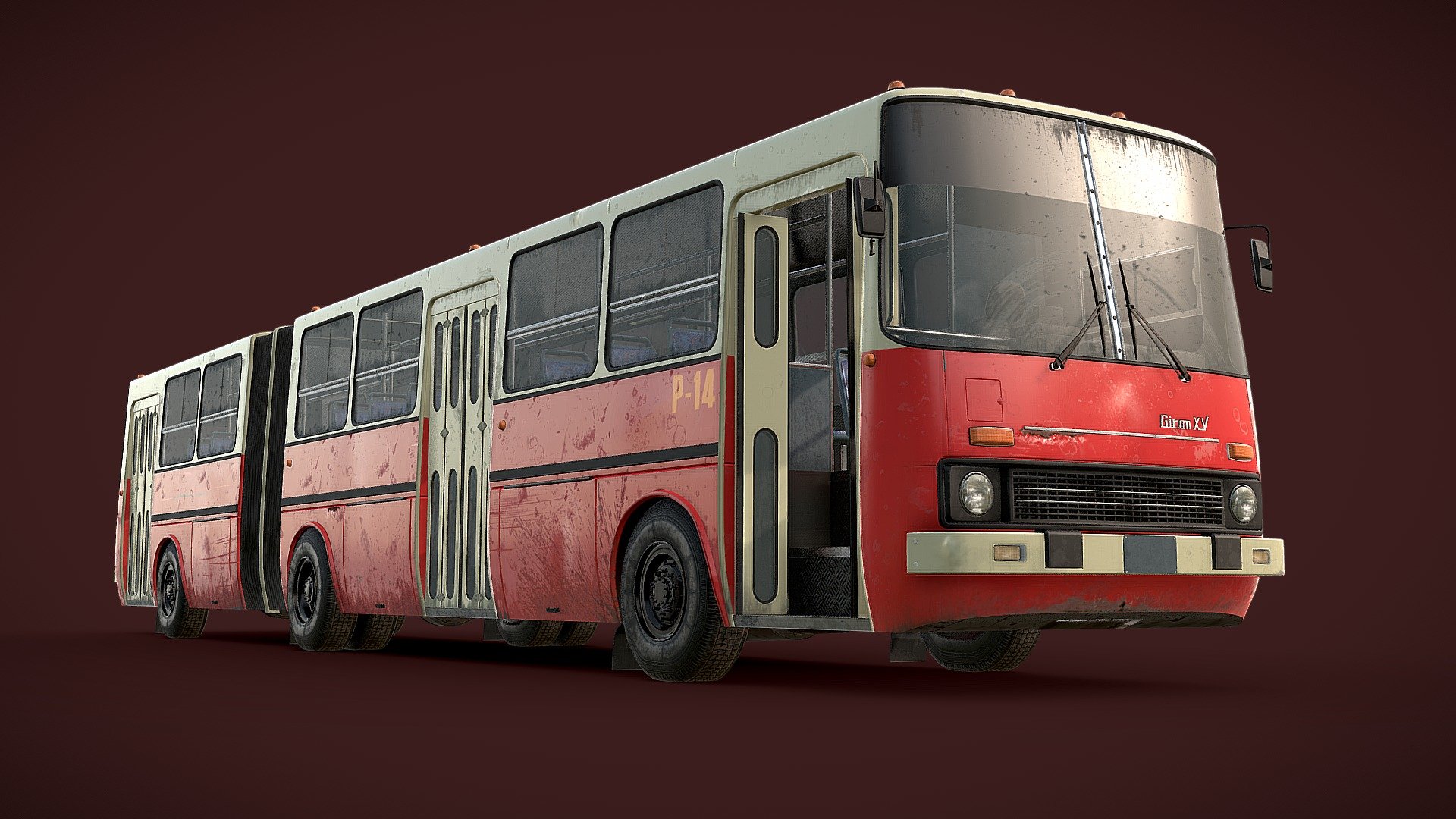 Soviet Bus
The mesh has 157k Triangles so it is possible to be used in any real-time project
it has PBR textures with a propper UVs layout to maximize texel density
Textures:
Bus_Body(4096x4096)
BaseColor, Roughness, Metallic, Normal
Bus_Glass(1024x1024)
BaseColor, Roughness, Metallic, Alpha