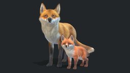 Fox - Family red, forest, cute, wild, fox, foxes, noai