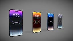iPhone 14 Pro Max Collection iphone, vray, apple, collection, smartphone, 4k, phone, corona, redshift, 3dsmax, blender, pbr, mobile, cinema4d, iphone14promax