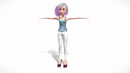 Cute Toon Girl ( Rigged & Blendshapes ) toon, avatar, chick, toy, tshirt, people, fashion, unreal, cartoony, pants, vr, young, boots, virtualreality, personaje, mannequin, toony, teen, woman, clothed, game-ready, chica, unrealengine, pedestrian, blendshapes, manequin, rigged-character, facial-rig, facial-expressions, fashion-style, character, unity3d, girl, cartoon, plastic, clothing, gameready, gamereadycharacter, clothed-character