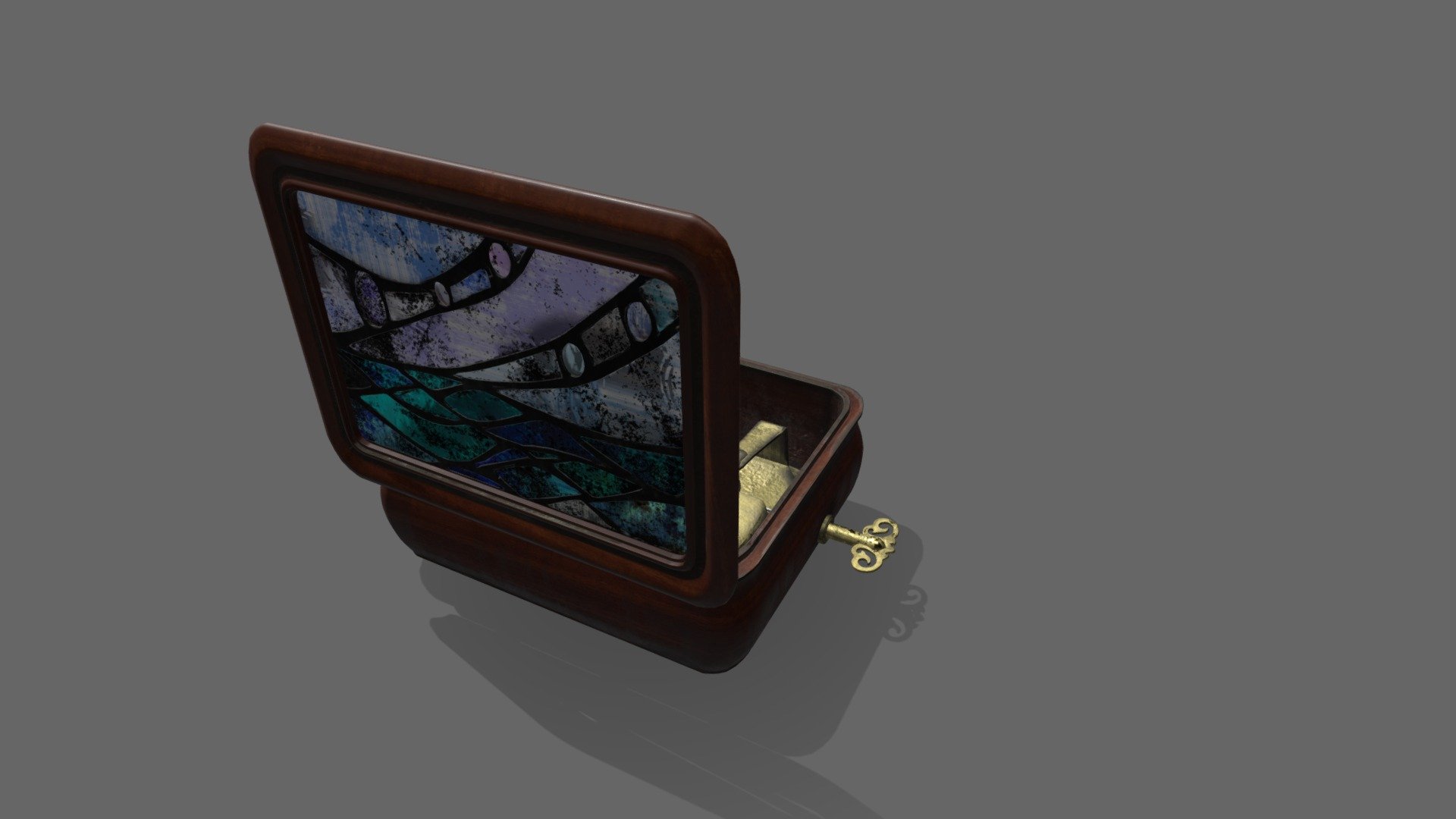 Music Box with stained glass top
