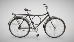 Bicycle - Monark (Black, Blue and Red) bike, green, bicycle, transportation, wheels, b3d, prop, retro, transport, country, vr, ar, farm, realistic, old, delivery, realism, asset, blender, vehicle, pbr, city, street, commutation, commuting