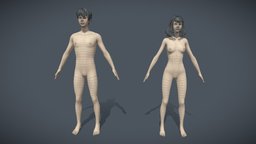 Base Mesh Pack - Asia Male, Female base, cute, chibi, leather, mesh, cg, kid, rigging, basemesh, , fat, top, thing, heritage, nendoroid, , high-poly, old, free3dmodel, gam, character, cartoon, asset, lowpoly, archaeology, man, gameasset, female, male, download, skin, , wonman