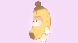 Cute Cat in Cute Banana cat, cute, cell, shading, banana, cellshading, character, funny, catinbanana