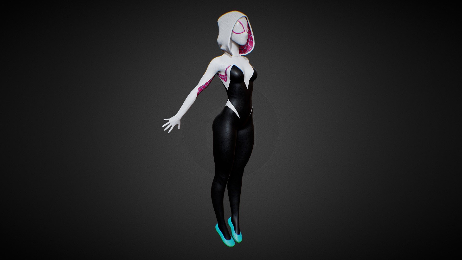 TO PURCHASE THIS MODEL GO TO THIS LINK - https://www.artstation.com/marketplace/p/bkGWb/spider-girl-gwen-stacy?utm_source=artstation&amp;utm_medium=referral&amp;utm_campaign=homepage&amp;utm_term=marketplace

Spider-Gwen is a comic books character published by Marvel Comics.




Model was made on Maya, Zbrush, substance painter and Blender.

Inspired by Spiderman into the spider verse gwen stacy suit.

The model has a Gwen stacy spider-woman suit.

High quality texture work.

The model comes with complete 4k textures and Blender, FBX And OBJ file formats

The model has 3 materials all materials contains 5 maps Basecolor, Roughness, Metalness, Normal and Ao

All textures and materials are included and mapped. (4k resoulutions)

No special plugin needed to open scene

The model can be rigg easily
