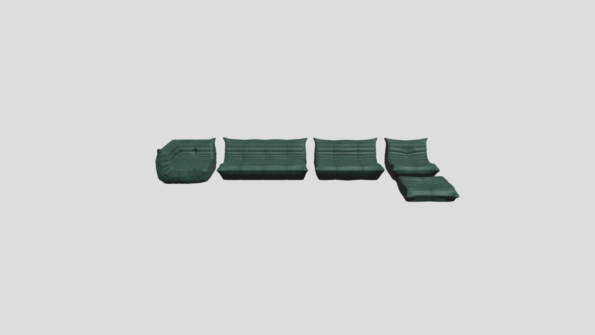 A collection of all-foam cushion seating with no hard points. Its characteristic design will fit into both traditional and contemporary furnishing styles.

This Set contains the models:





Fireside chair




Small Settee




Large Settee




Corner Seat




Footstool



HIGHLY DETAILED!

Design by Michel Ducaroy
