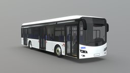 Low-Floor City Bus [Full Interior] lift, modern, vehicles, transportation, communication, transport, urban, diesel, bus, volvo, hybrid, high-poly, mercedes, autobus, solaris, citybus, vehicle, man, car, city, highpoly, lowfloor