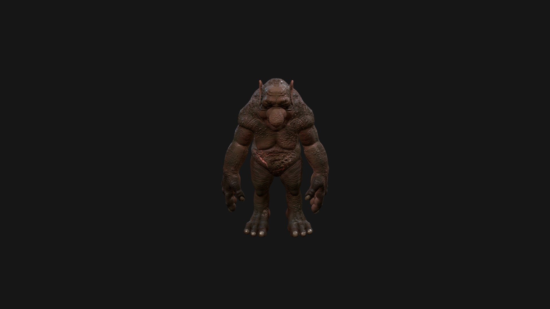 Game ready 3d model of Forest Troll .
Model perfomed in 3d Coat and Blender 2.83. Rigged and animated in Blender.
For rigging and animation I used RIGIFY bone system. So you can create your animation.
Unity project with test C# script included. Just press Q-O keys to check animations in Unity.
Model contains 4756 Polygons .
Project contains two Trolls - armed and unarmed