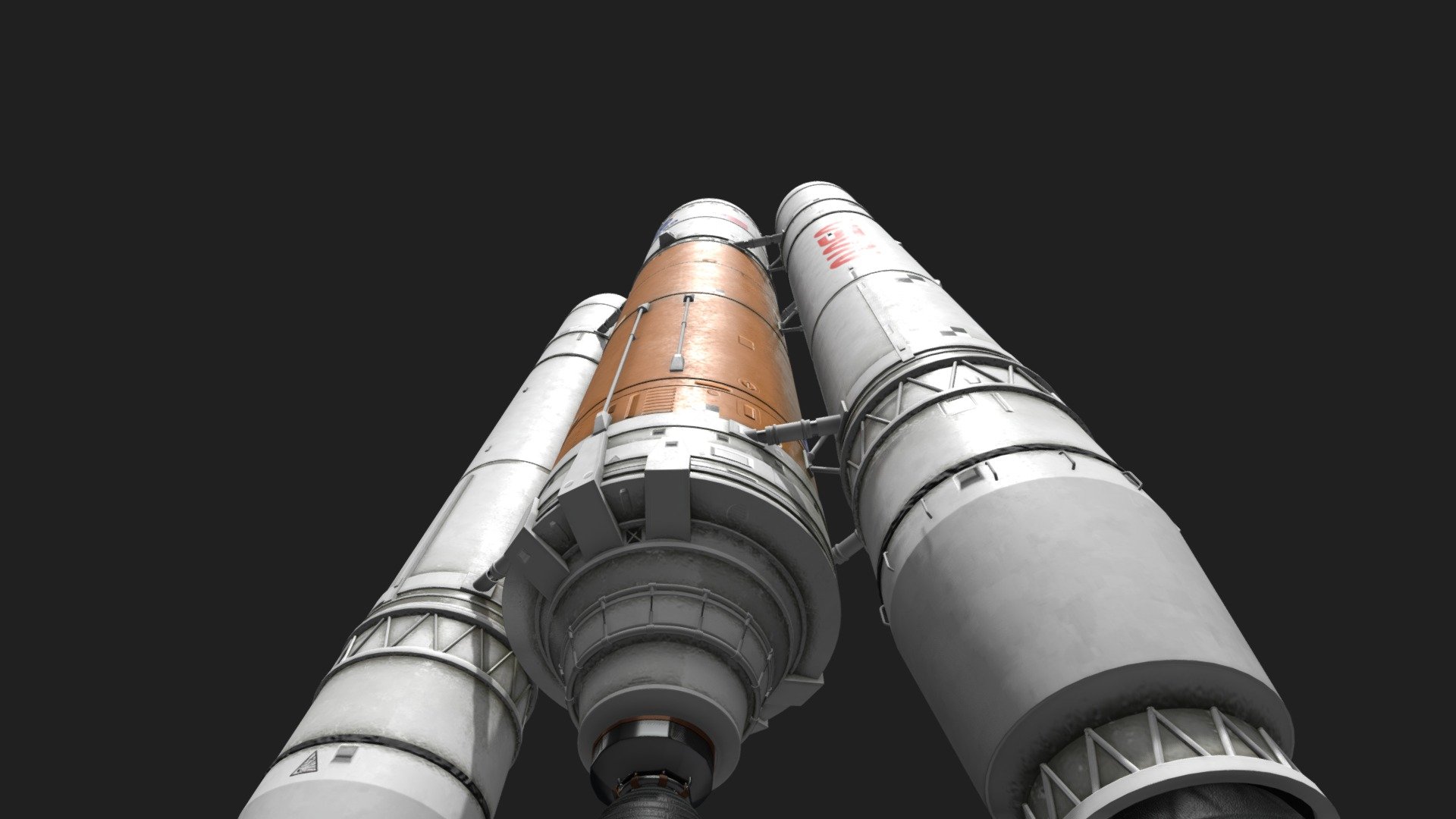 I fully designed this rocket. This design does not exist, it is a mix between Ariane 5, and the American space shuttle launcher. The engine is entirely modeled and the nose cone contains a satellite, read the animation to observe them. 
The UV are developed, the 3D model is accountable with any game engine or other 3D software. High quality polygonal model. Models resolutions are optimized for polygon efficiency. Textures are available in 8K. The biggest part of the rocket is subdivision ready if you want a close film.

Animation : Main engine, satellite and nose cone opening. 

Creating a design from scratch takes way more time than reproducing an existing one. This is why prices are a bit higher than some other products. The advantage is that my designs are royalty free, that means you can use it in any support.