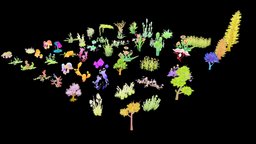 Tree Illustration Part 2 tree, plant, landscape, forest, grass, plants, pot, flower, shrub, leaf, herb, bush, jungle, conifer, archmodel, pot-plant, tree-cartoon, flower-cartoon, cartoon, environment