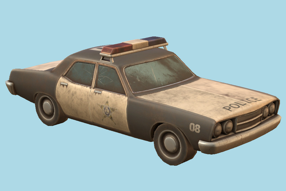 Old Police Car 3d model