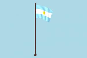 Argentina Flag Animated flag, animated, fbx, free