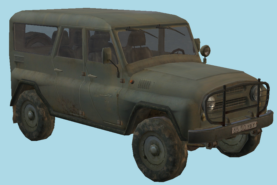UAZ 469B Hardtop Jeep Car 3d model