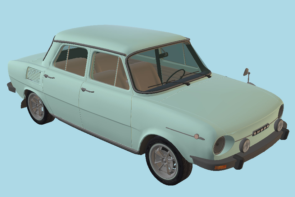 Skoda 100 Classic Car 3d model