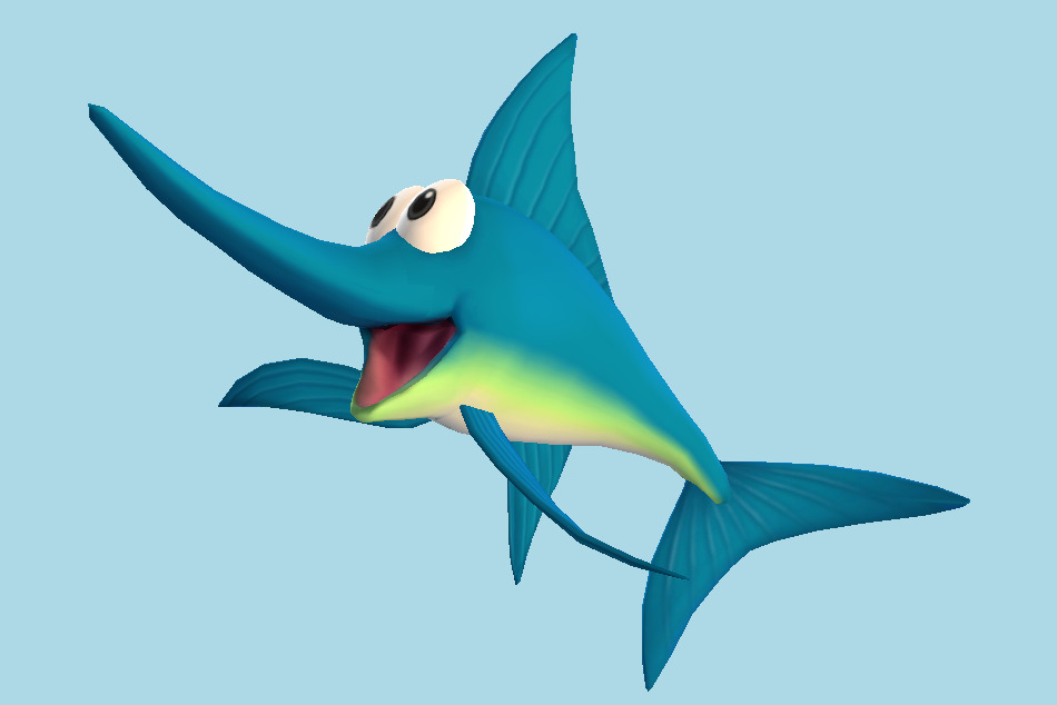 Super Smash Bros. Brawl Enguarde Trophy DolEnguarde Shark 3d model