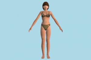 Bikini Girl girl, swim, bikini, lady, woman, female, people, human, hentai