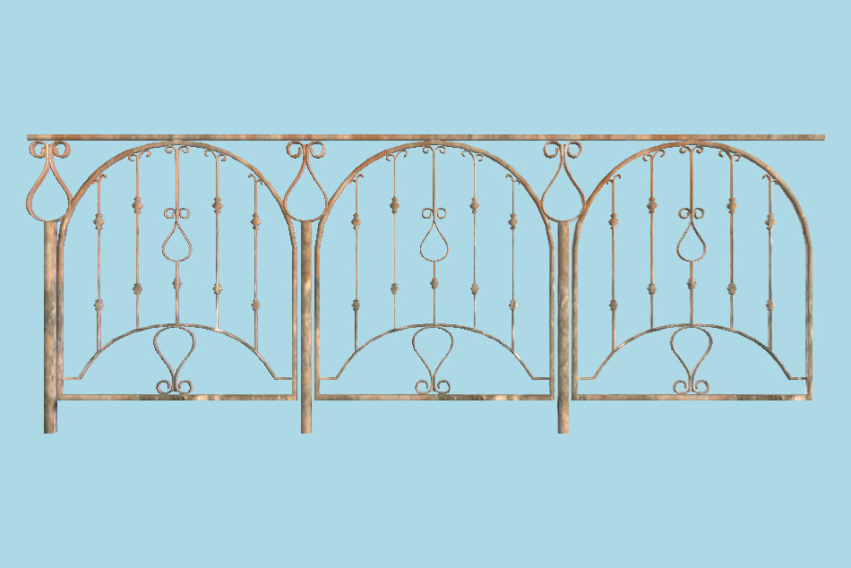 Metal Deck Railings 3d model