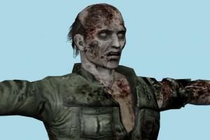 Zombie Resident-Evil, RE, zombie, resident, evil, people, human, xna, characters, rigged